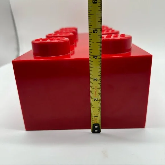 Lego Brick Large Red Storage Box w/ Drawer 12.5" x 6" x 4.75 " Tall - Picture 8 of 11